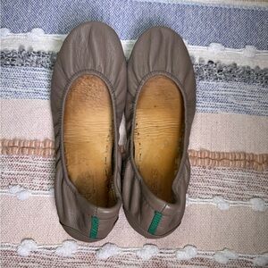 Tieks Taupe Leather Flats